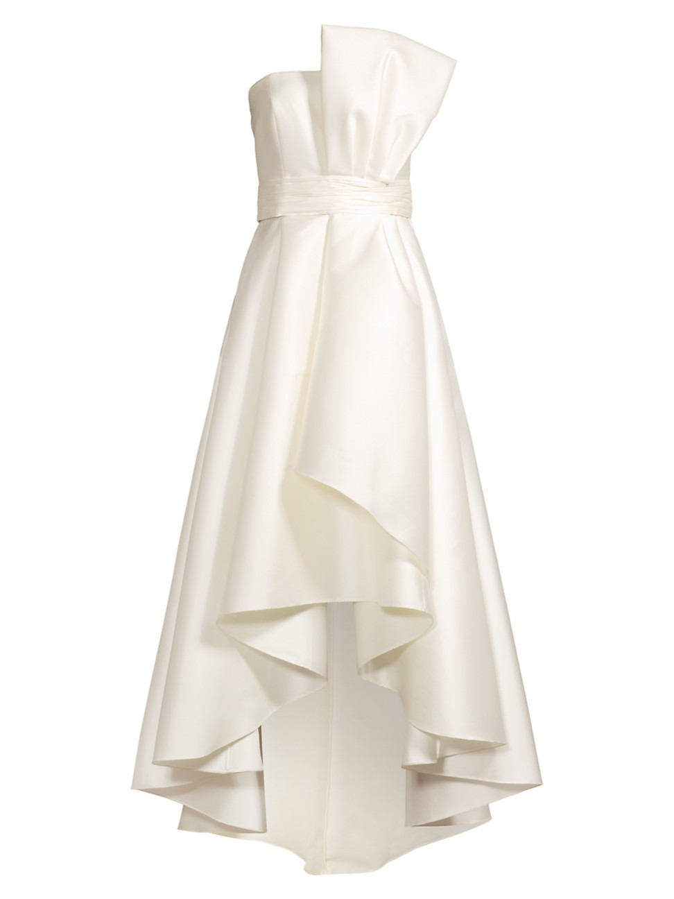 Women's Tara Gathered High-Low Gown - Ivory - Size 8 - Ivory - Size 8 | Saks Fifth Avenue