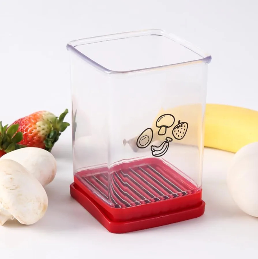 New Speed Slicer with Push Plate, Fruit Slicer Cup Egg Slicer Stainless Steel Banana Strawberry C... | Amazon (US)