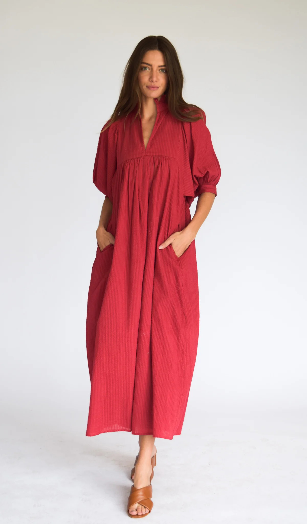 High Neck Midi Burgundy | Never A Wallflower