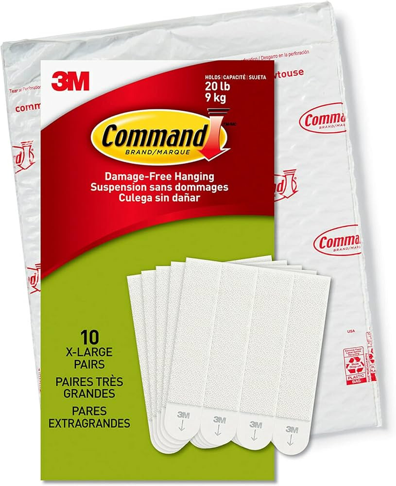 Command 20 Lb XL Heavyweight Picture Hanging Strips, Damage Free Hanging Picture Hangers, Heavy D... | Amazon (US)