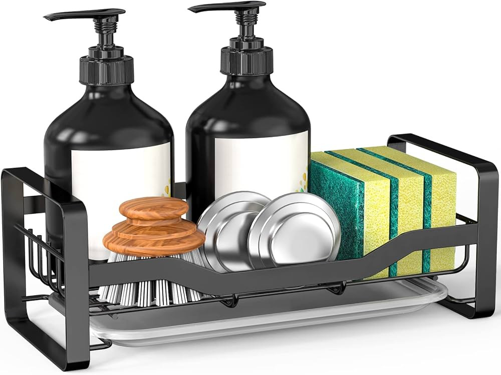 Kitchen Sink Caddy Sponge Holder,Sponge Holder for Kitchen Sink,Kitchen Sink Organizer for Soap B... | Amazon (US)