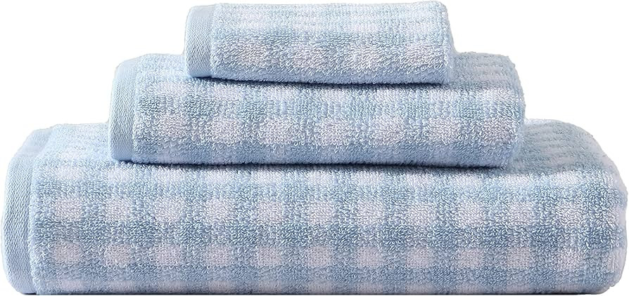 Laura Ashley - Bath Towels, Absorbent & Fade Resistant Cotton Towels, Dorm Essentials (Ginny Blue... | Amazon (US)