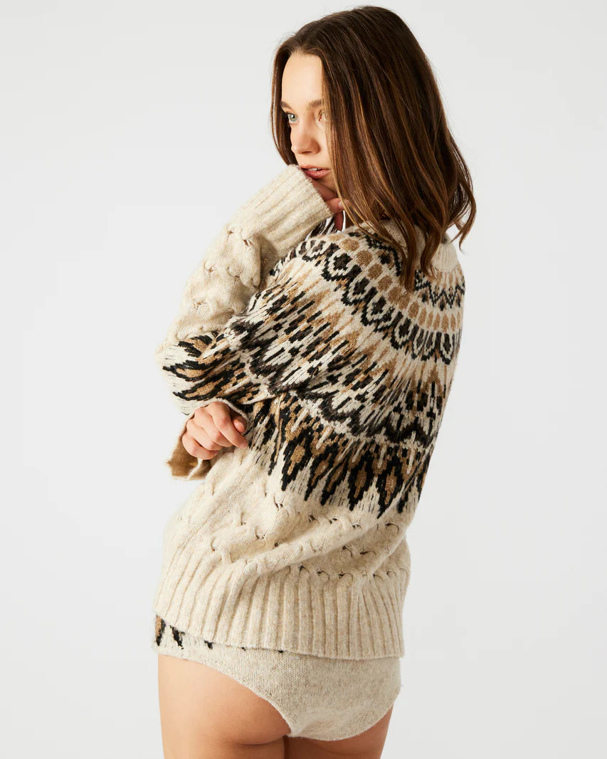 SUZETTE Sweater Multi | Women's Fair Isle Long-Sleeved Pullover Sweater | Steve Madden (US)