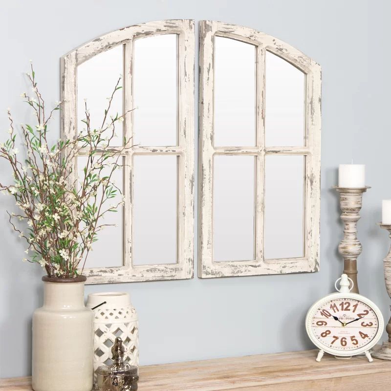 2 Piece Kissena Window Pane Accent Mirror Set | Wayfair North America