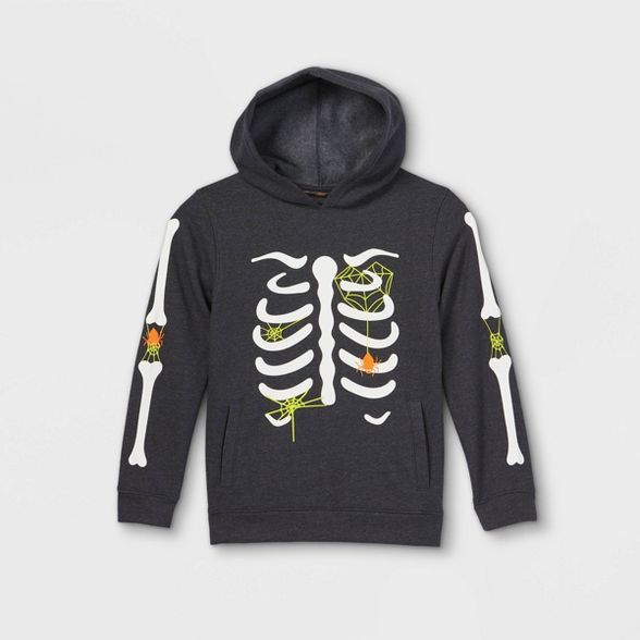 Boys' Fleece Skeleton Chest Hoodie - Cat & Jack™ Black | Target