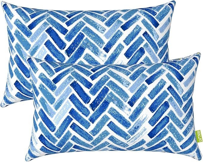 LVTXIII Outdoor/Indoor Lumbar Pillow Covers ONLY, 12” x 20” Fade-Resistant Patio Lumbar Cushi... | Amazon (US)