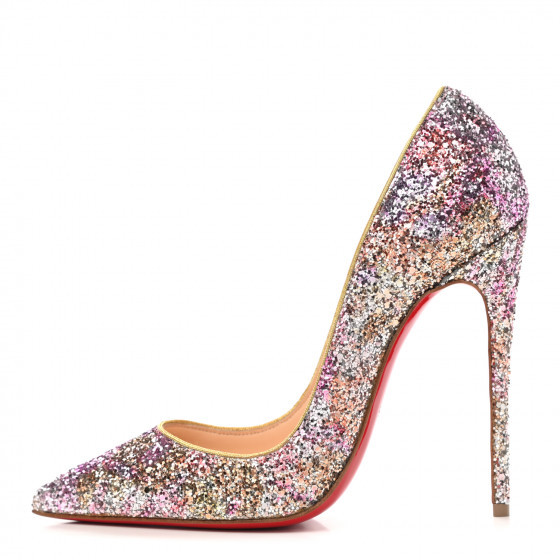 CHRISTIAN LOUBOUTIN Glitter So Kate 120 Pumps 35 Rosette Gold | FASHIONPHILE (US)