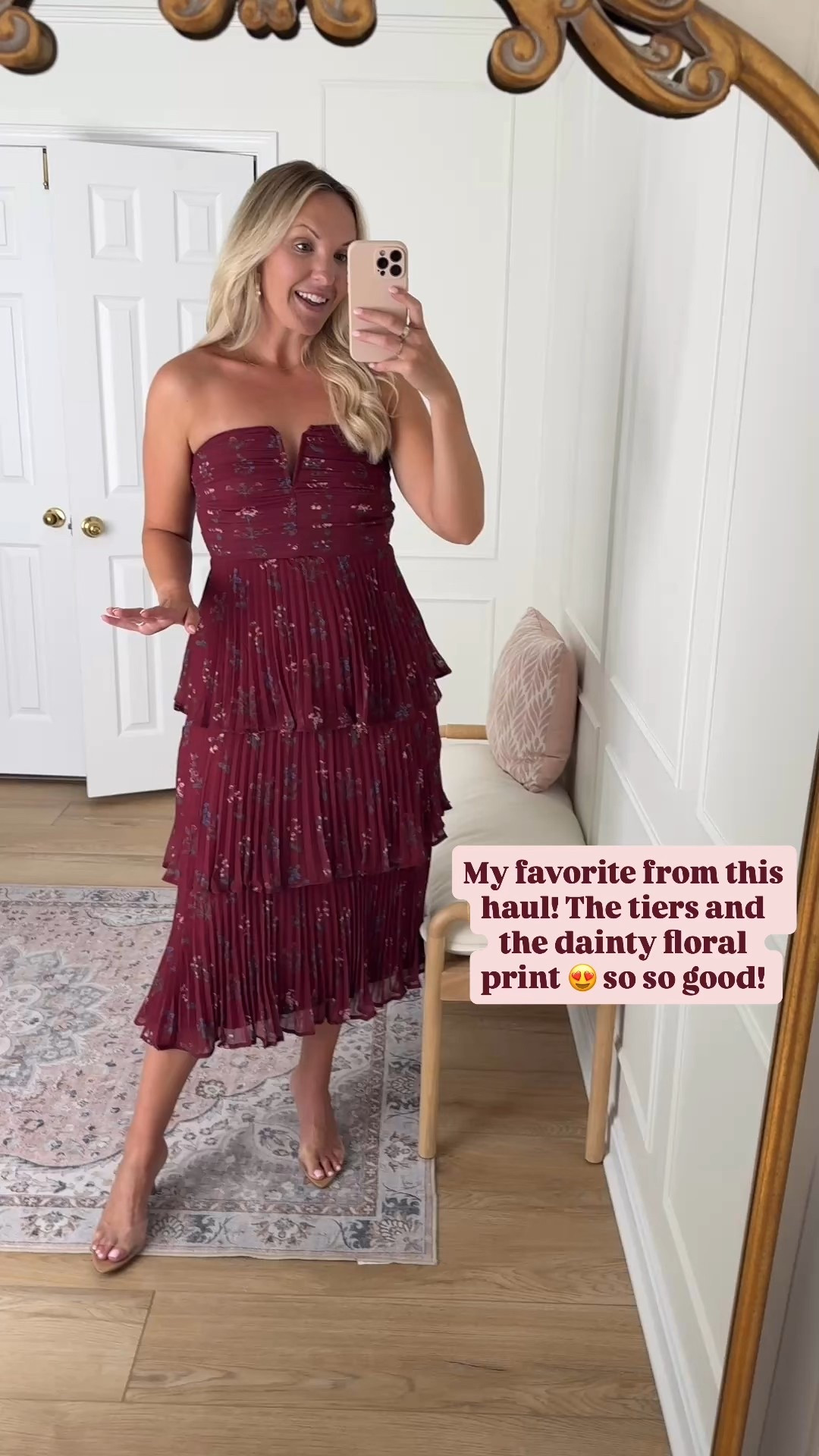 Fall wedding guest dress - runs TTS I’m wearing a medd top

#LTKFindsUnder100 #LTKWedding #LTKParties