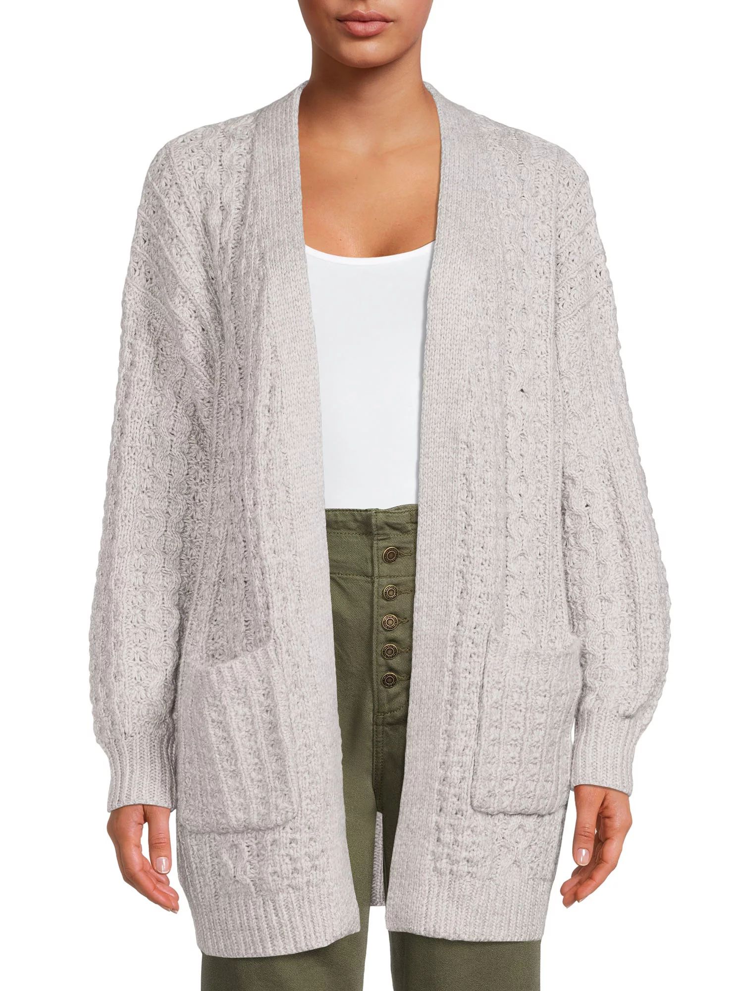 Time and Tru Women's Fashion Cable Cardigan | Walmart (US)
