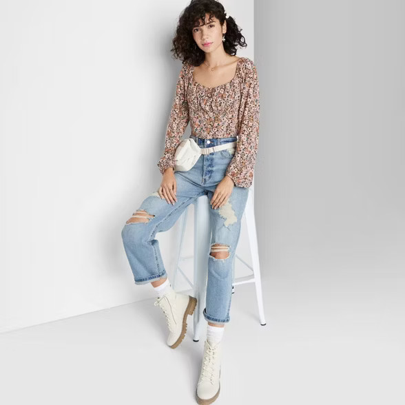 Women's Puff Long Sleeve Bustier Top - Wild Fable™ | Target