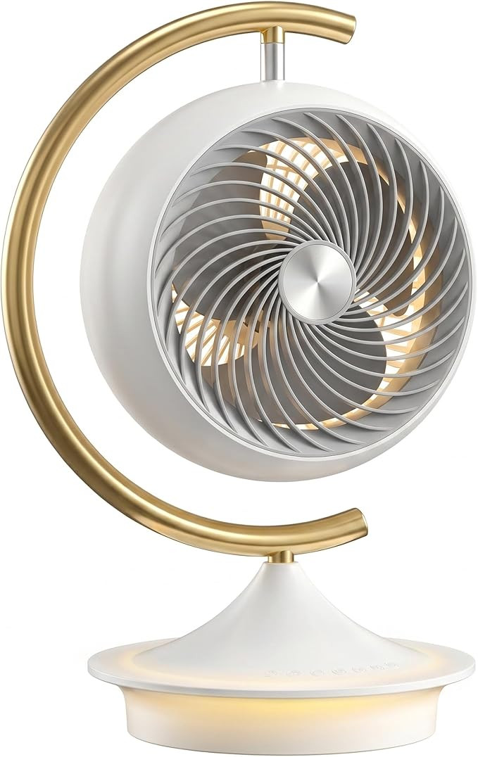 Desk Fans for Bedroom with Light, 16 Inch Table Air Circulator Fans with Ring Bracket, Oscillatin... | Amazon (US)