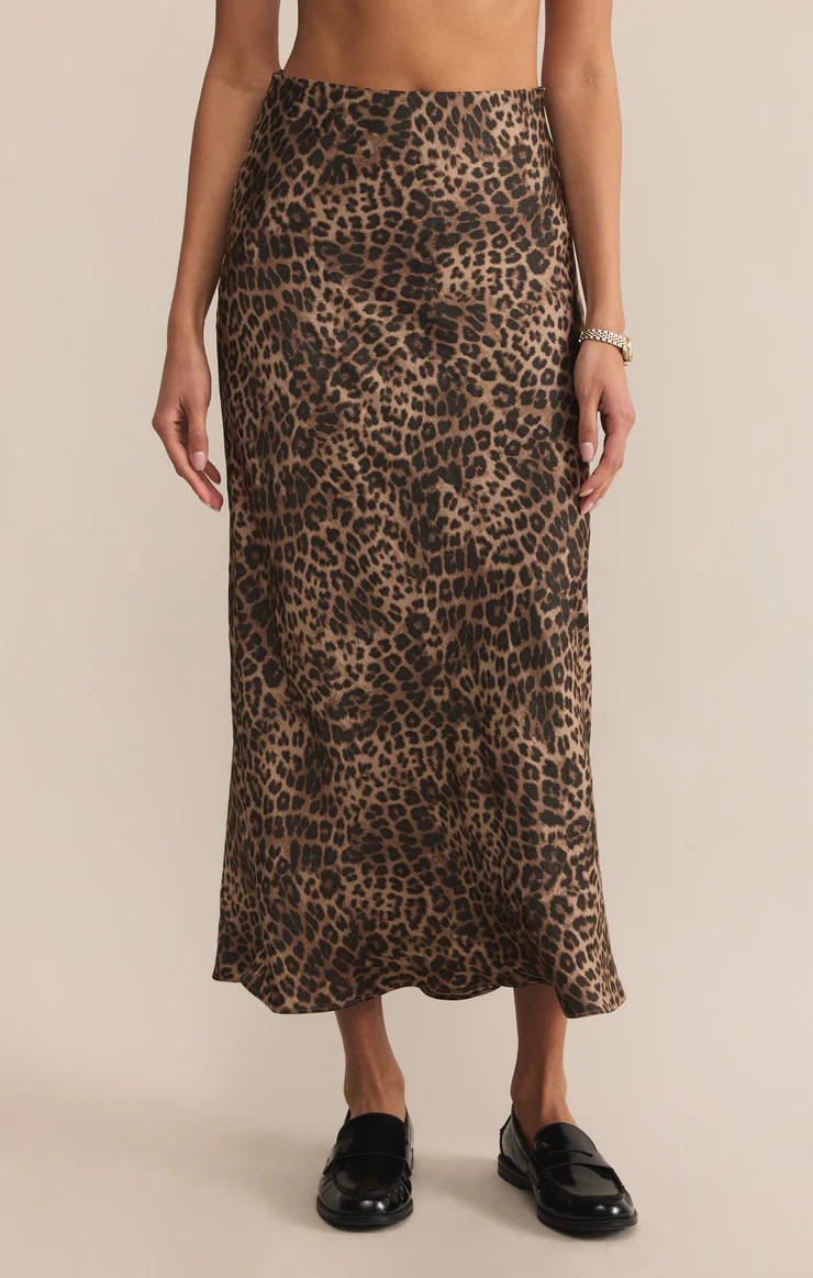 Leopard Europa Luxe Sheen Midi Skirt | Z Supply