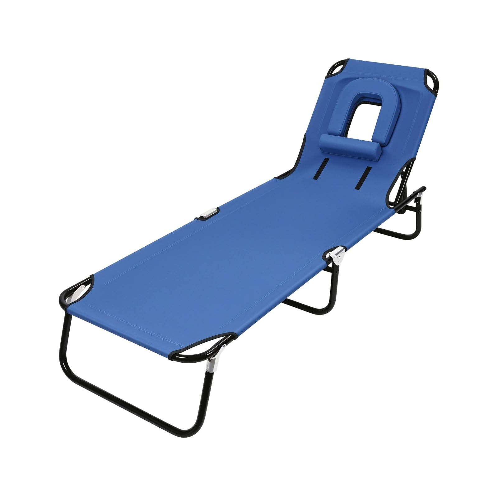 Lounge Chair, Tanning Chair with Face Hole, Foldable Camping Cot for Adult, Adults Reclining Fold... | Amazon (US)