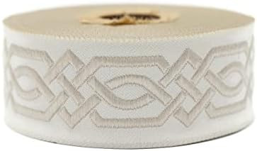 10.9 Yards Spool 1.37 inch Wide Beige Celtic Claddagh Jacquard Ribbon Sewing Trim Upholstery Fabr... | Amazon (US)