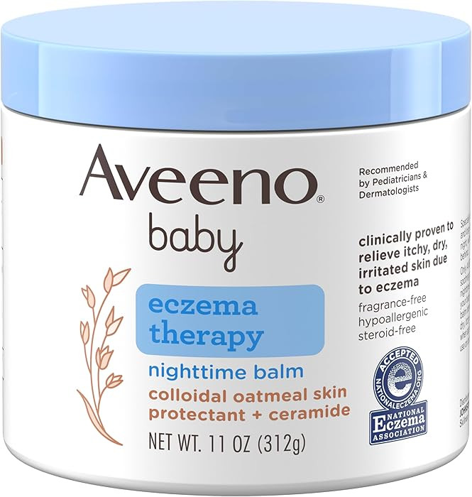 Aveeno Baby Eczema Therapy Nighttime Body Balm, Moisturizing Eczema Treatment, Ceramides, Triple ... | Amazon (US)