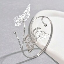 pc Women Metal Butterfly Fashionable Chic Arm Cuff Suitable For Daily Wear | SHEIN