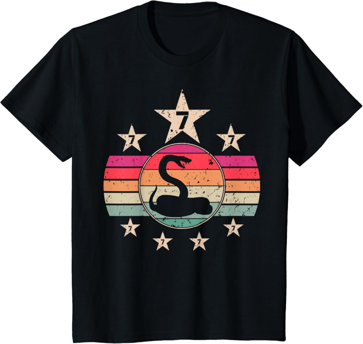 Kids 7 Year Old Snake Birthday 7 Boy Girl 7th Birthday Snake T-Shirt | Amazon (US)