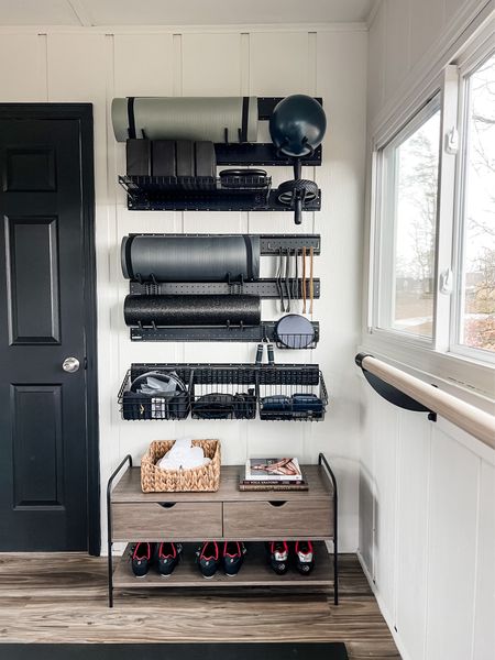 This 3ft wide home gym storage wall is perfect for any sized home and allows you to store and organize all your equipment easily. 

#LTKfitness #LTKhome