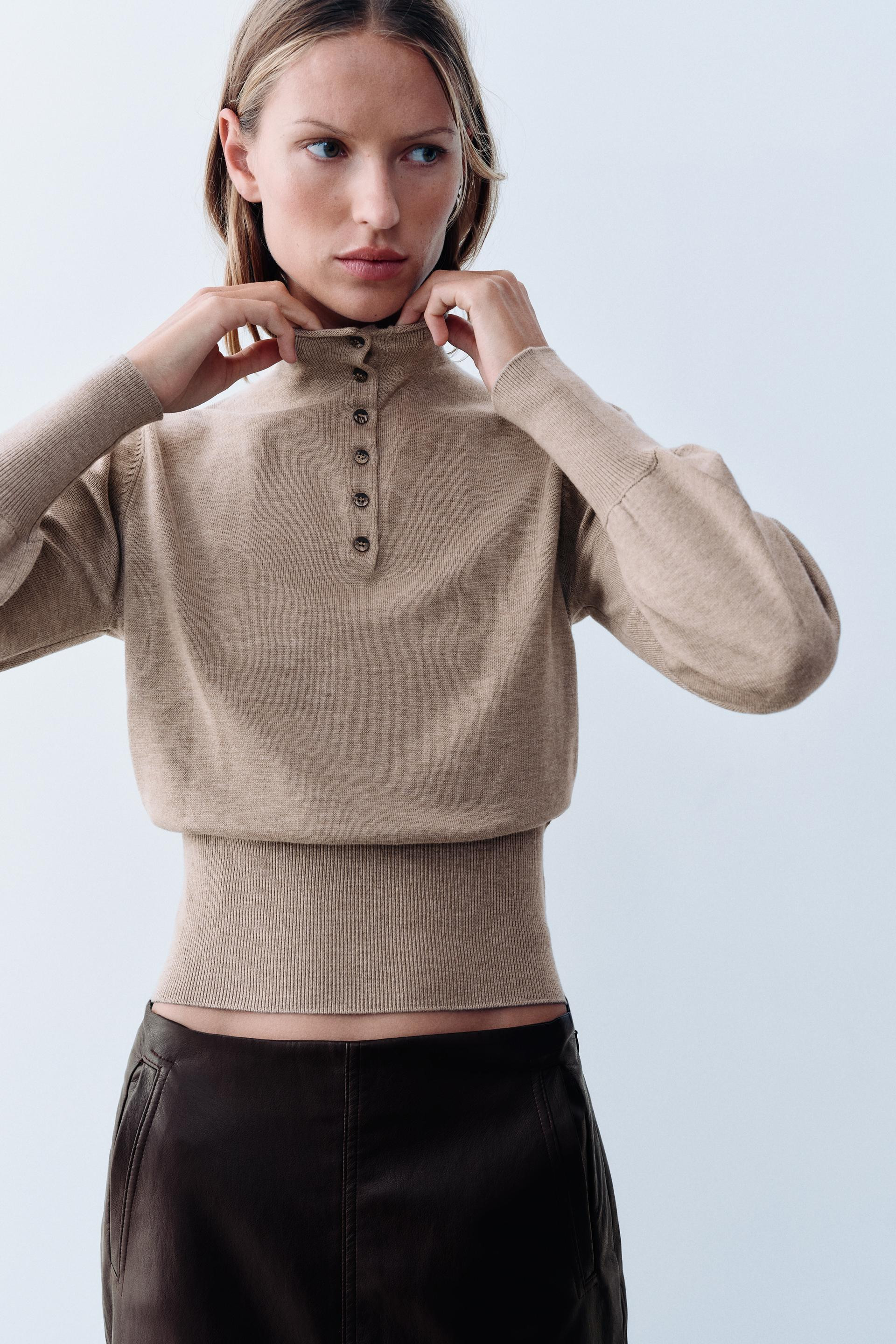 Zara - Textured Knit Top - Women - Red - Women | Zara US