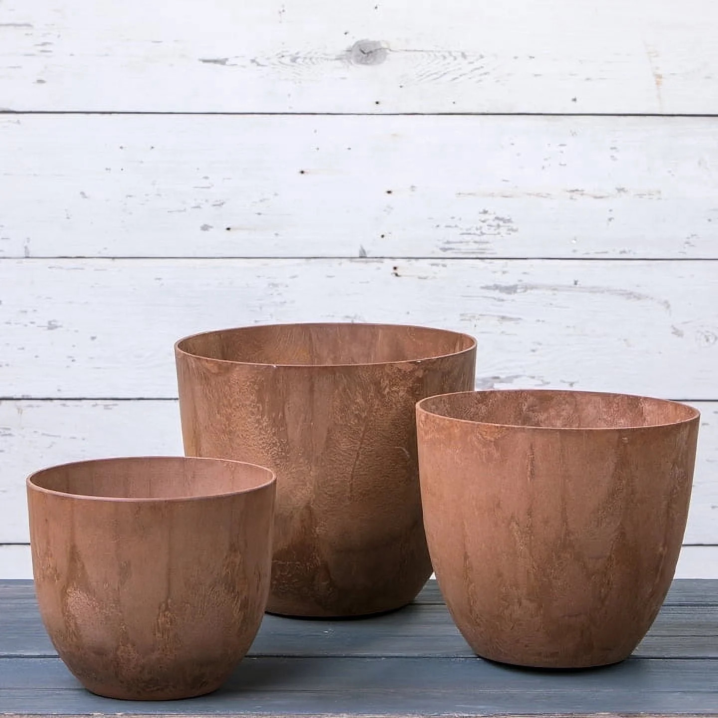 Root & Vessel Rust Round Planters, Rust, Set of 3, Fiji | Walmart (US)
