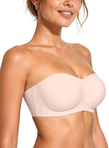Vertvie Strapless Bra Jelly Push Up Seamless Wireless Tube Top | Amazon (US)