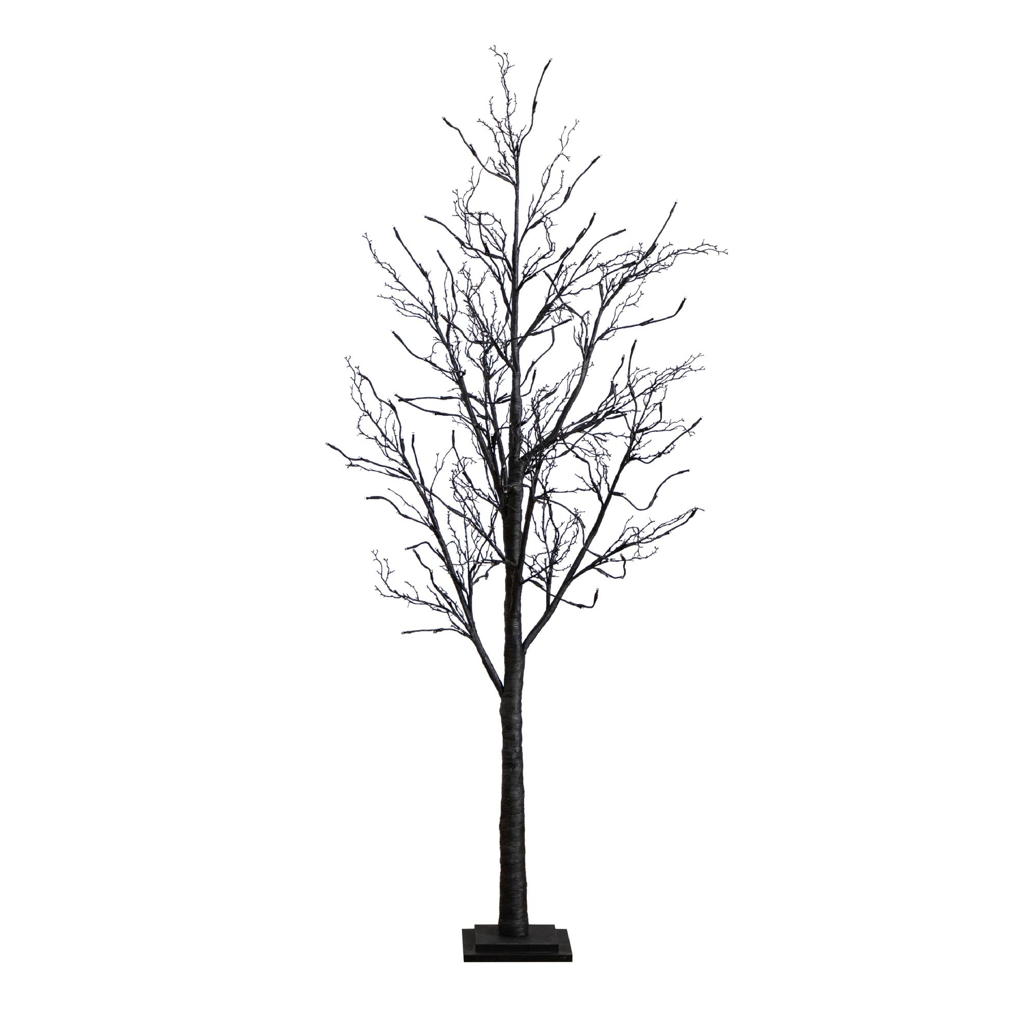 Red Barrel Studio® 6ft. Pre-Lit Halloween Black Twig Artificial Fall Tree with 300 Orange and Pu... | Wayfair North America