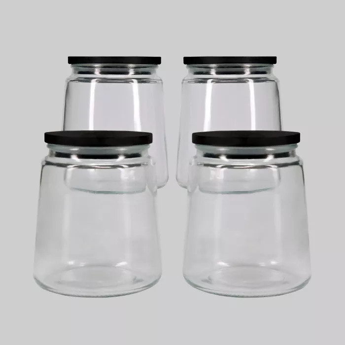 4ct Small Jars with Black Lid - Bullseye's Playground™ | Target
