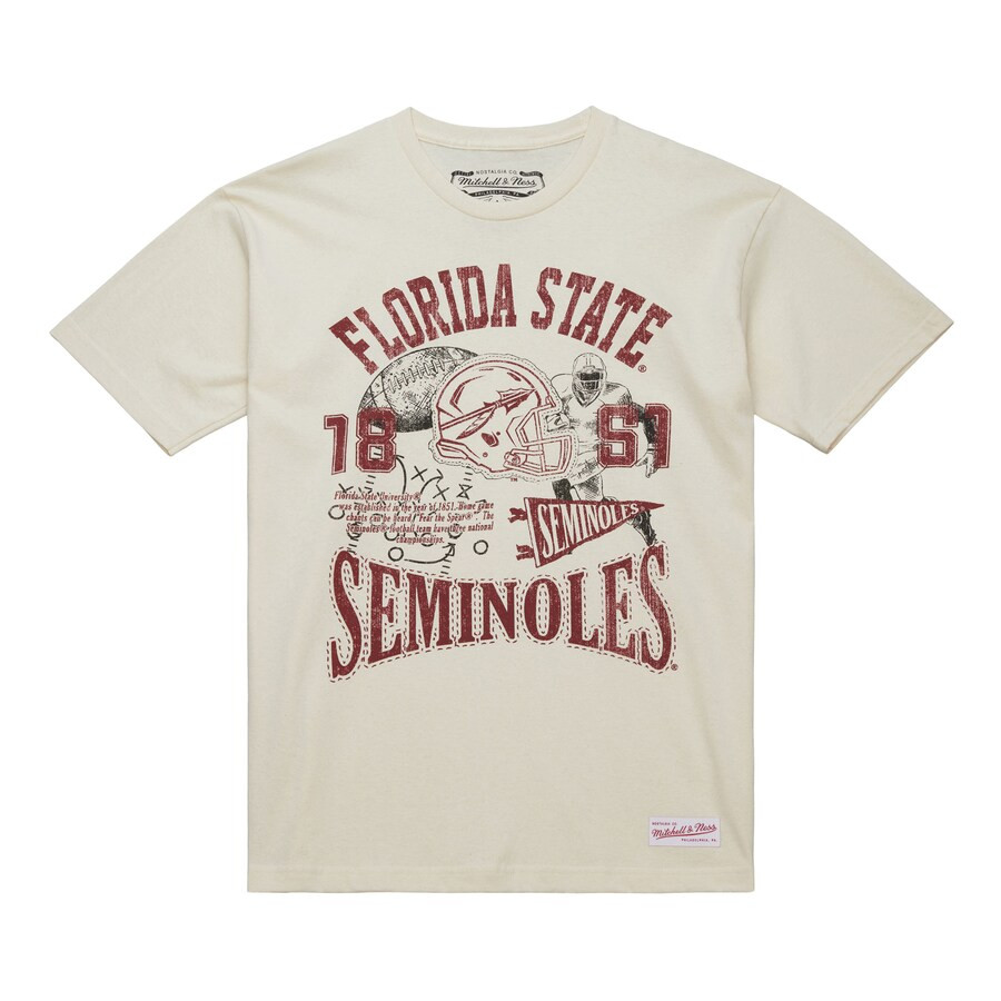 Florida State Seminoles Mitchell & Ness Heritage Scholar T-Shirt - Cream | Fanatics