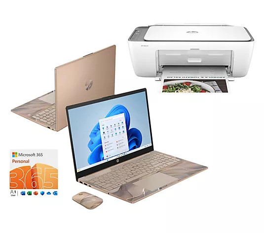 Make Your Selection: HP 15.6" Touch Laptop Intel 128GB SSD w/ HP Printer, 1yr HP SF & MS365 | QVC