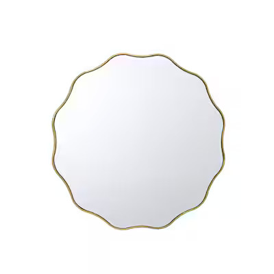 allen + roth 30-in W x 30.0-in H Round Gold Beveled Wall Mirror | Lowe's