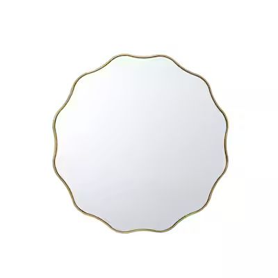 allen + roth 30-in W x 30-in H Round Gold Beveled Full Length Wall Mirror | Lowe's