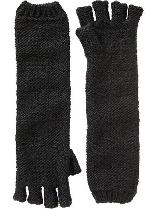 Old Navy Womens Long Fingerless Knit Gloves Size L/XL - Black | Old Navy US