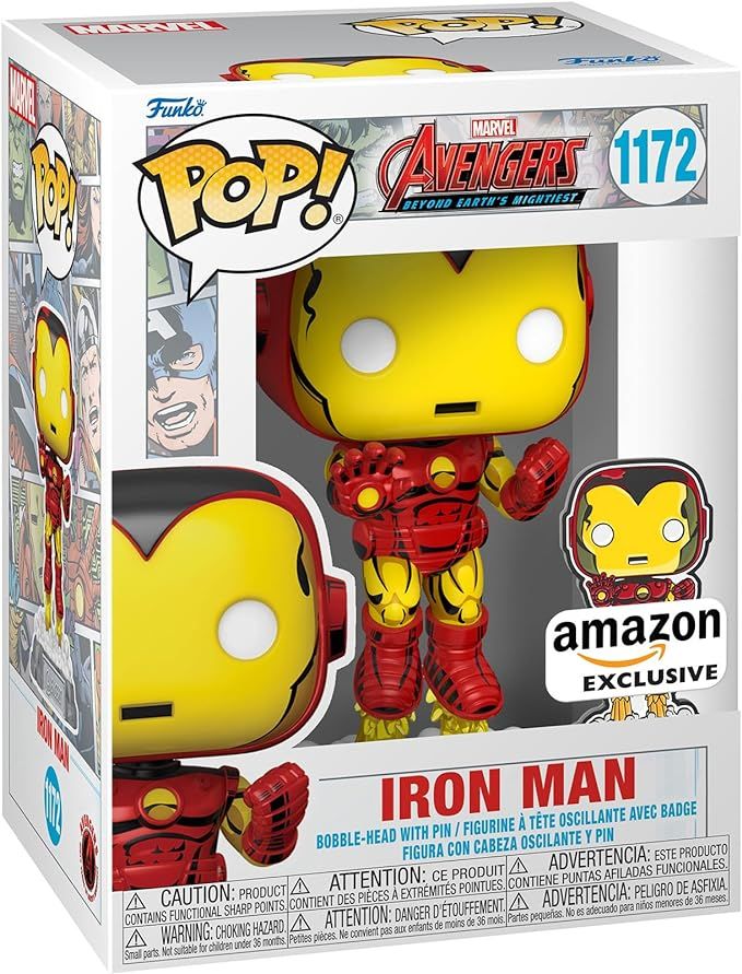 Funko Pop! & Pin: The Avengers: Earth's Mightiest Heroes - 60th Anniversary, Iron Man with Pin, A... | Amazon (US)