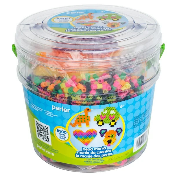 Perler Bead Mania Fused Bead Activity Bucket, Ages 6 and up, 8505 Pieces, Craft Kit | Walmart (US)