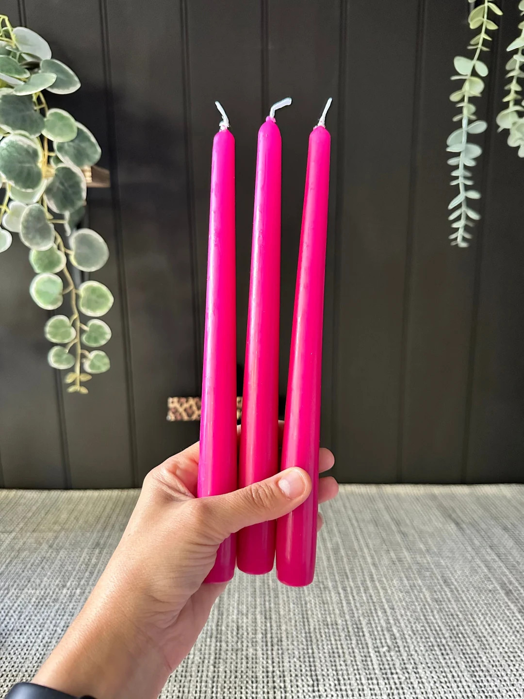 Hot Pink Taper Candle Sticks Eclectic Decor Table Scaping Dinner Candles Gift Ideas Tapered Candl... | Etsy (US)