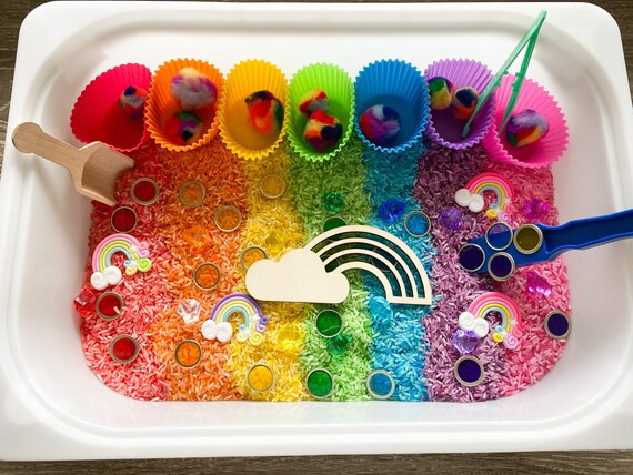 Rainbow Sensory Bin | Etsy (US)