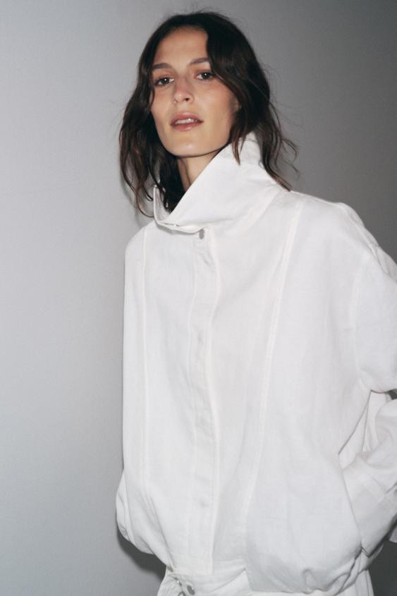100% LINEN BOMBER JACKET ZW COLLECTION | Zara US