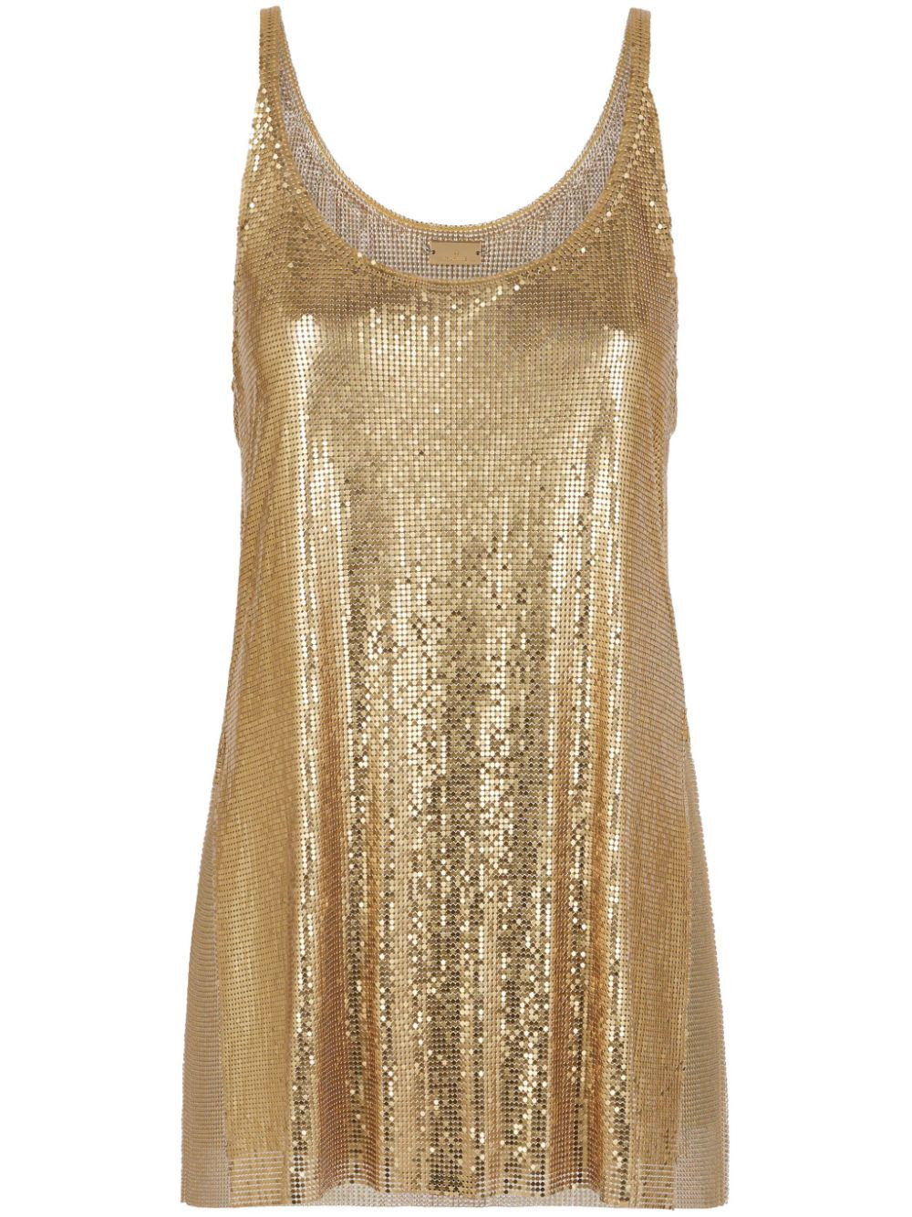 Rabanne mesh tank top - Gold | Farfetch Global
