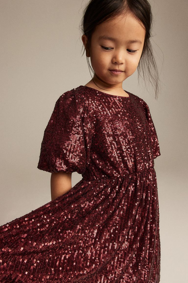 Sequined Dress - Dark red - Kids | H&M US | H&M (US + CA)