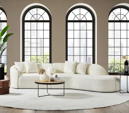 Japandi Style Luxury Modern Boucle Fabric Curvy Sectional Couch - Tap
below to shop!

#LTKStyleTip #LTKHome
