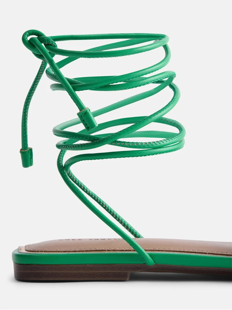 Free Assembly Women's Woven Wrap Slide Flats | Walmart (US)