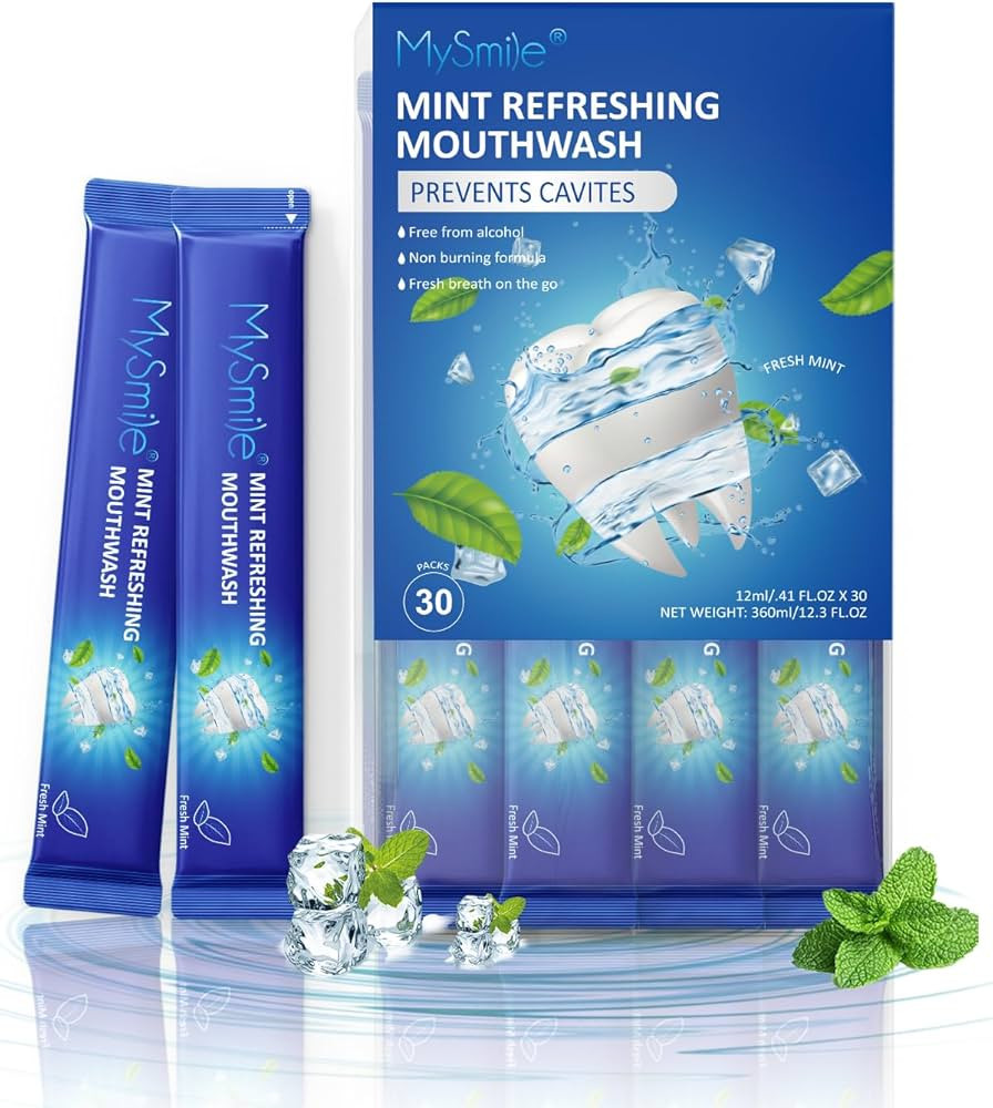 MySmile Mouthwash Alcohol Free, Mouth Wash for Adults, Travel Mouthwash Helps Kill 99% of Bad Bre... | Amazon (US)