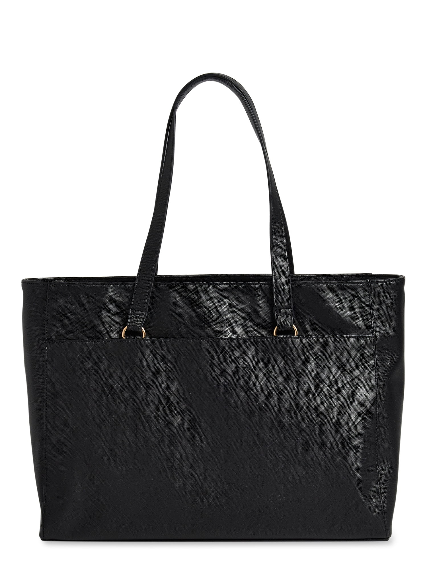 Time and Tru Women's Larson Tote Bag Black - Walmart.com | Walmart (US)