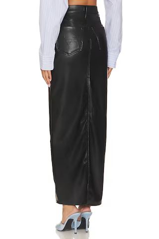 MOTHER X Revolve The Mid Rise Faux Leather Column Skirt in Wax On, Wax Off Black from Revolve.com | Revolve Clothing (Global)