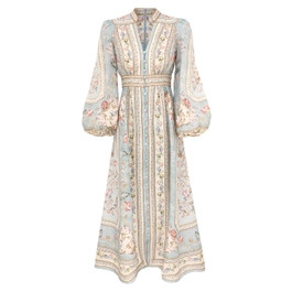 Roselight Plunge Midi Dress - Blue Tapestry Floral            
        
            

    
    
 ... | ZIMMERMANN (US, CA, EU, MENA)