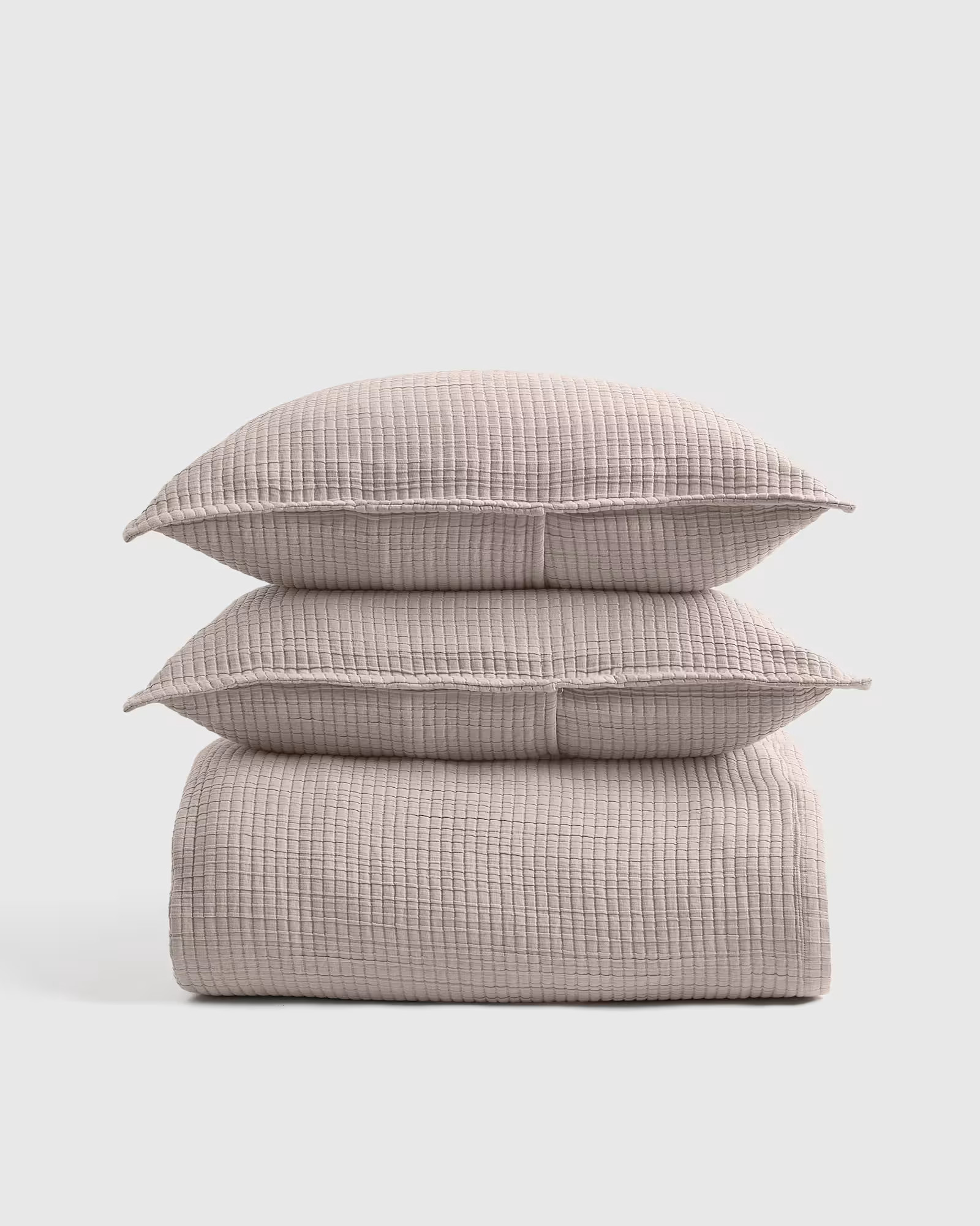 Organic Ribbed Cotton Coverlet Set in Sand | Quince