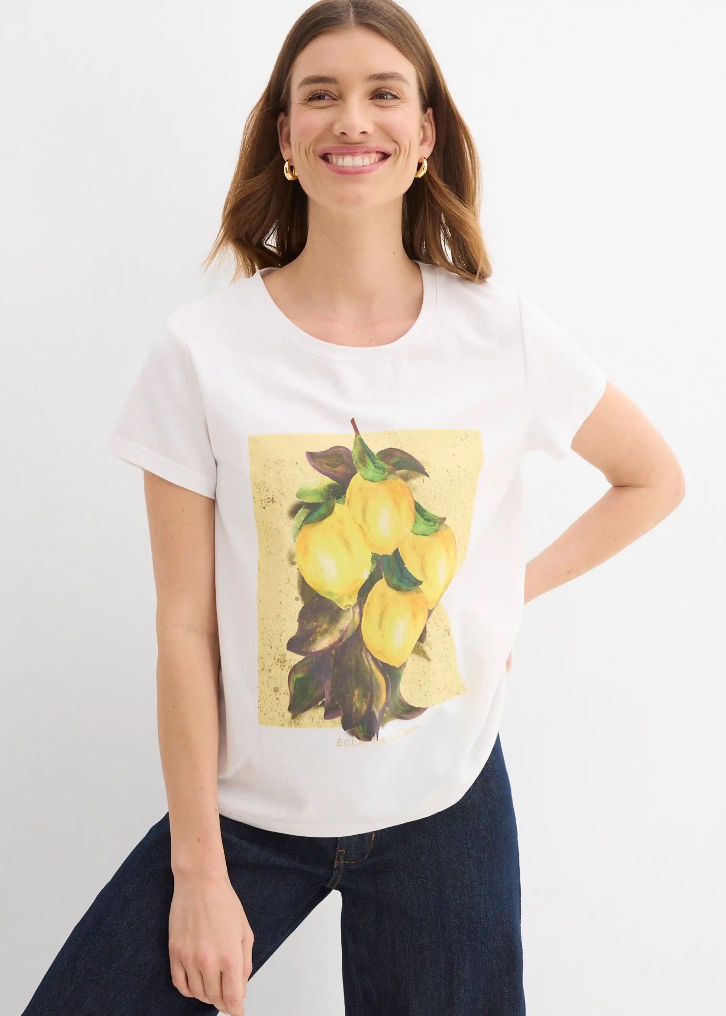 T-Shirt aus elastischem Baumwoll-Mix | Bonprix DE