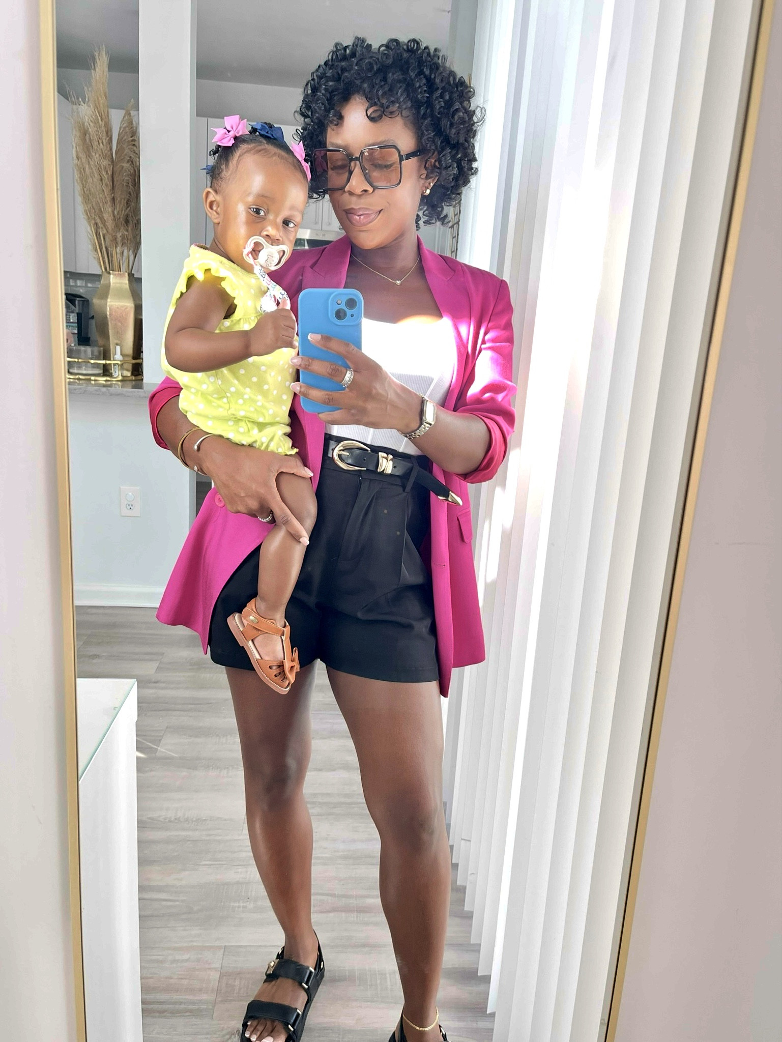 ✨ Sunday Best ✨
Our church looks today — Callie in the cutest neon yellow romper 🌼 and me keeping it chic with black trouser shorts, a pink blazer, and black sandals. Love how our outfits balance comfy + stylish for a summer service!
—
👗 Perfect For:
•Sunday church
•Brunch with the girls
•Summer events where you want to look polished but still comfy
—
📏 My Size Info:
Height: 5’3
Weight: 135 lbs
Top: Small/Medium
Pants: Size 4
--
💛 Linking all pieces (and similar finds) so you can recreate this look for yourself + your little one!

#ootd #mommyandmestyle

#LTKFindsUnder50 #LTKStyleTip #LTKBaby