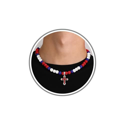 Baseball Necklace for Men & Teens - Rhinestone Bead Cross Necklace, Adjustable Drip Bling Baseball Gift for Lovers - Christmas Jewelry (Colorful) | Amazon (US)