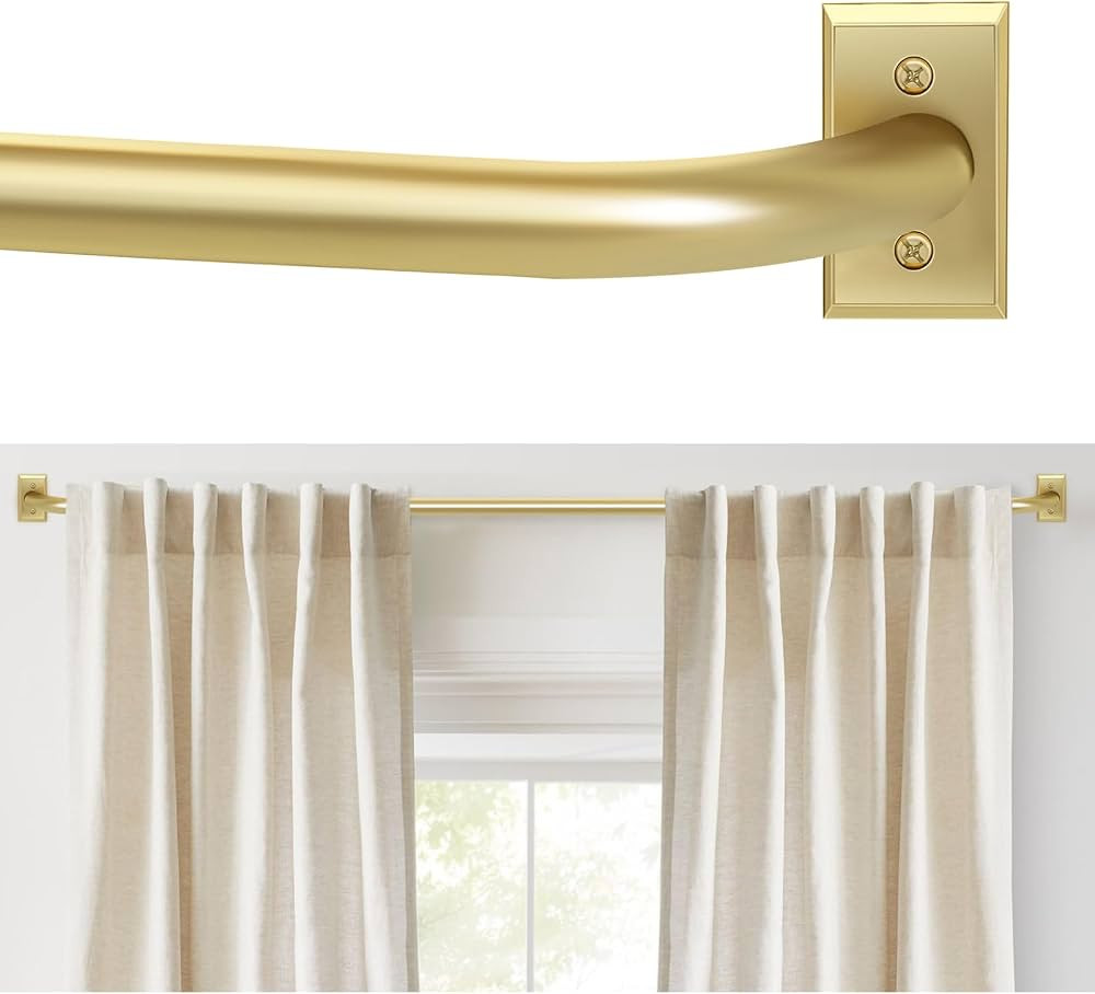 Gold Curtain Rods, Room Darkening Curtain Rods for Windows 48 to 90 Inches(4-7.5Ft), Wrap Around ... | Amazon (US)